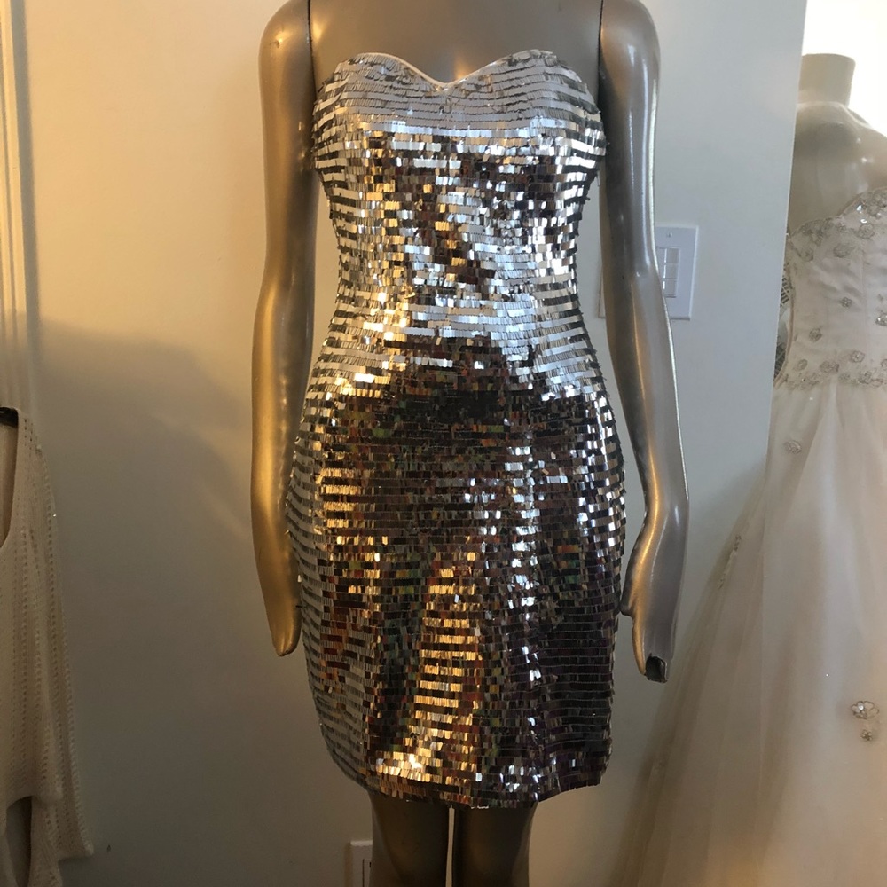 Silver mini dress